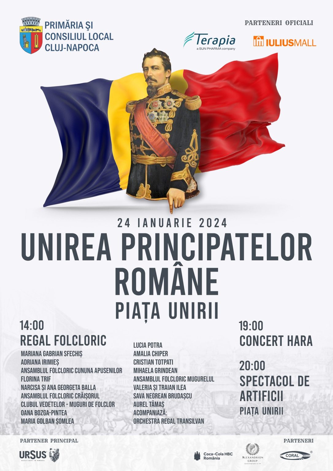 Clujul sărbătorește Ziua Unirii Principatelor Române cu ceremonii