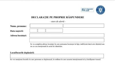 NOUA declarație pe proprie răspundere