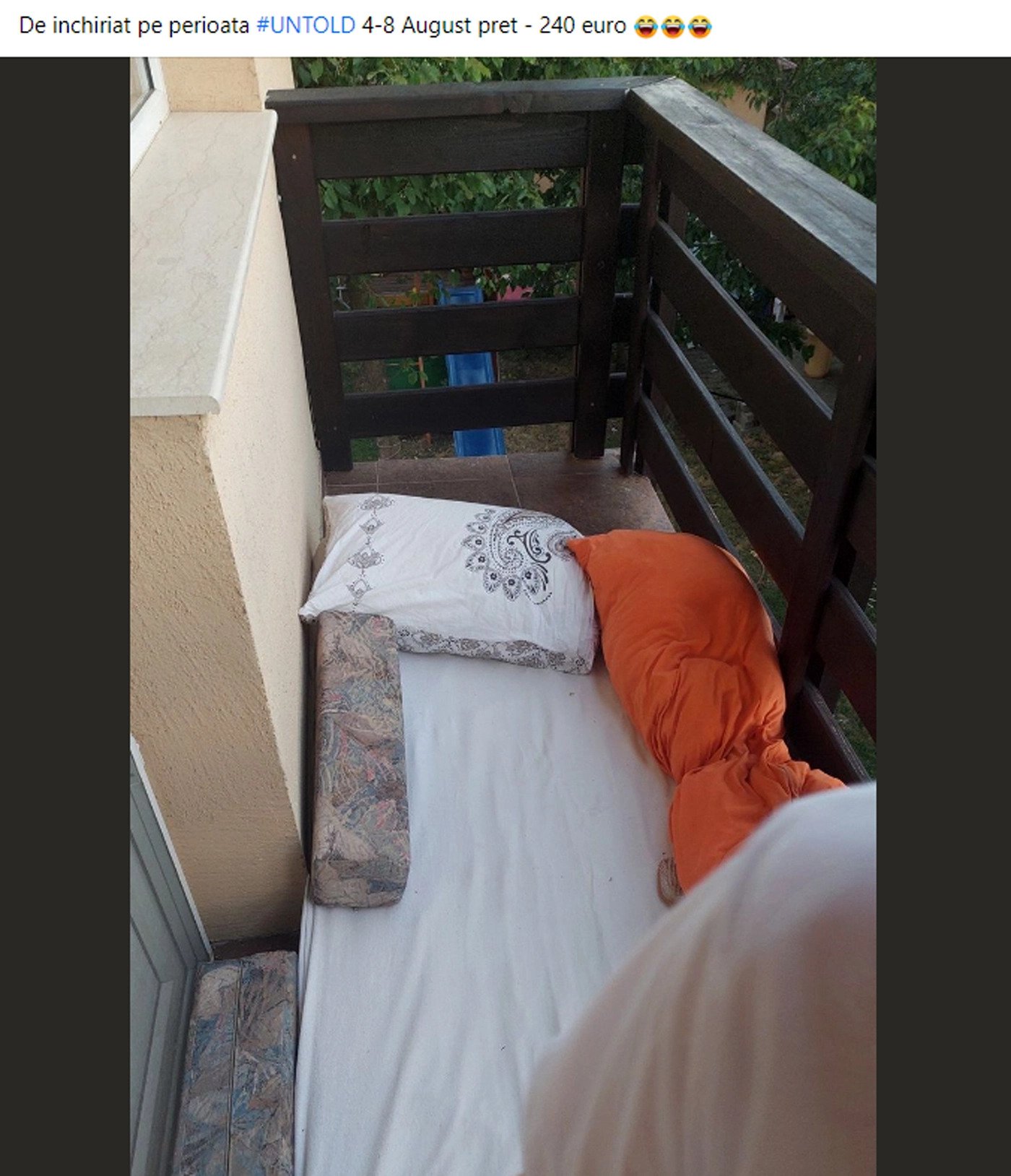 Cluj. 240 de euro. Un tânăr și-a închiria balconul pentru Untold 1