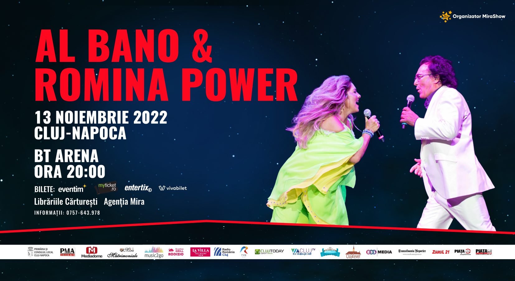 Concert. Al Bano și Romina Power vor cânta pentru prima dată împreună la Cluj, pe 13 noiembrie 1