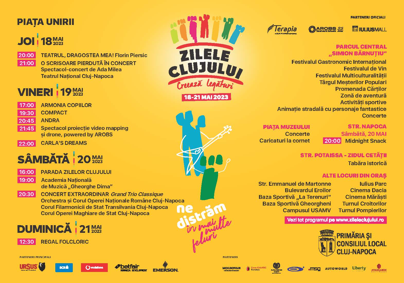 Programul Zilelor Clujului. Sărbătoarea orașului are loc între 18 și 21 mai 3