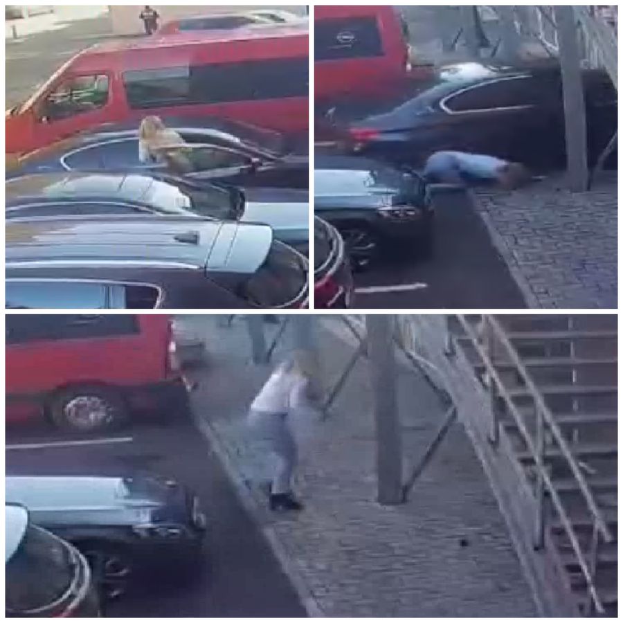 (Video) Momentul în care un șofer intră cu BMW-ul prin fereastra unui restaurant. Pe banchetă un copil de 6 ani iar soția a căzut lângă mașină 2