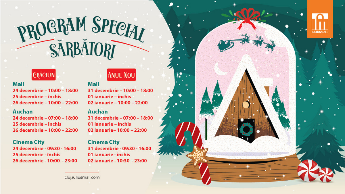 Program special de sărbători la Iulius Mall Cluj. În ce zile va fi închis complexul comercial 2